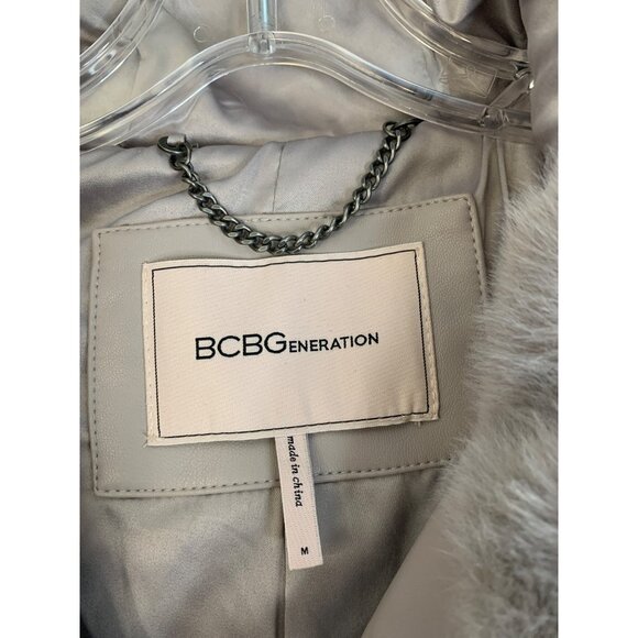 BCBGeneration Womens Faux Fur Plush Hooded Coat Size M - Picture 4 of 11
